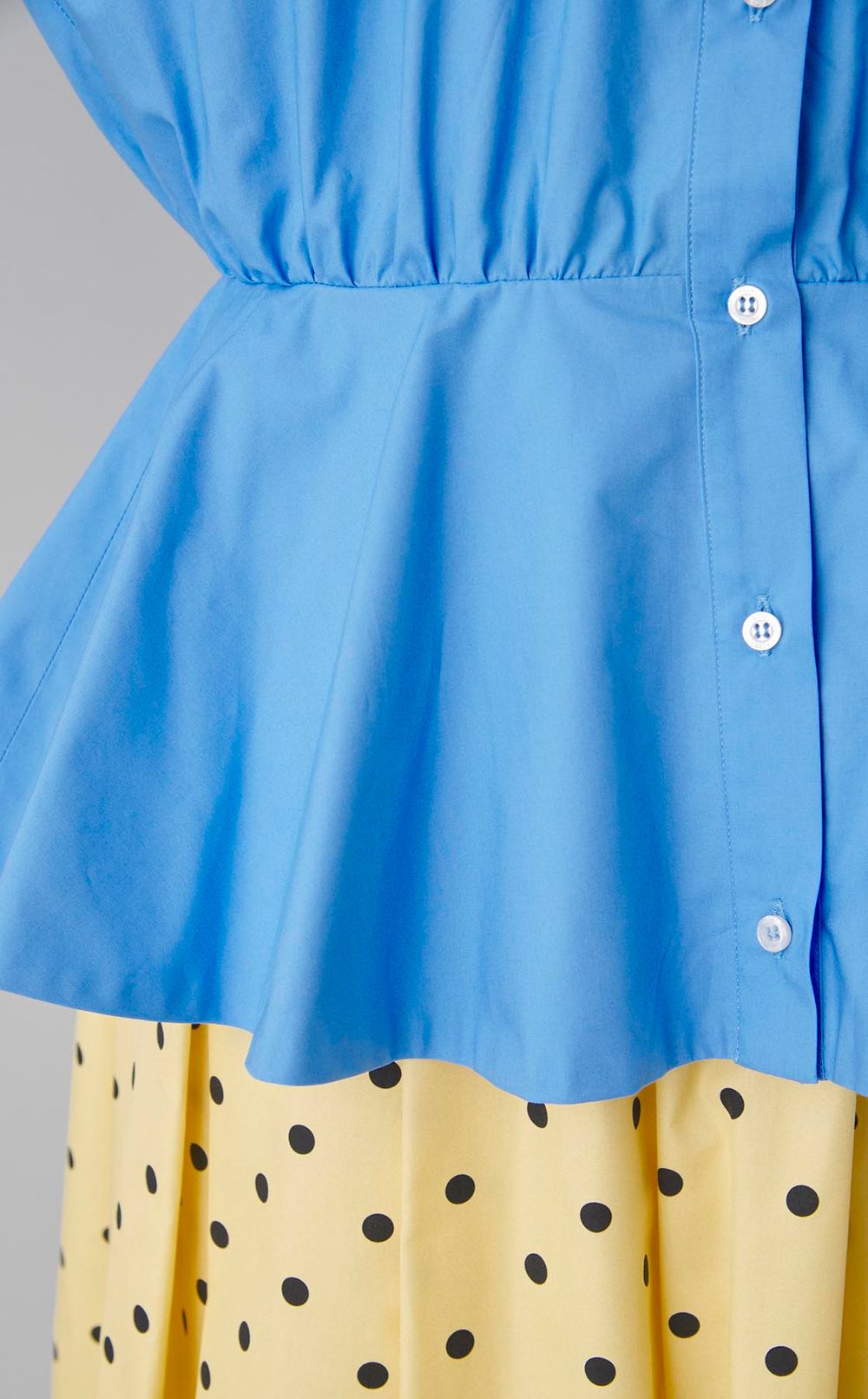 コットンポプリンペプラムシャツ