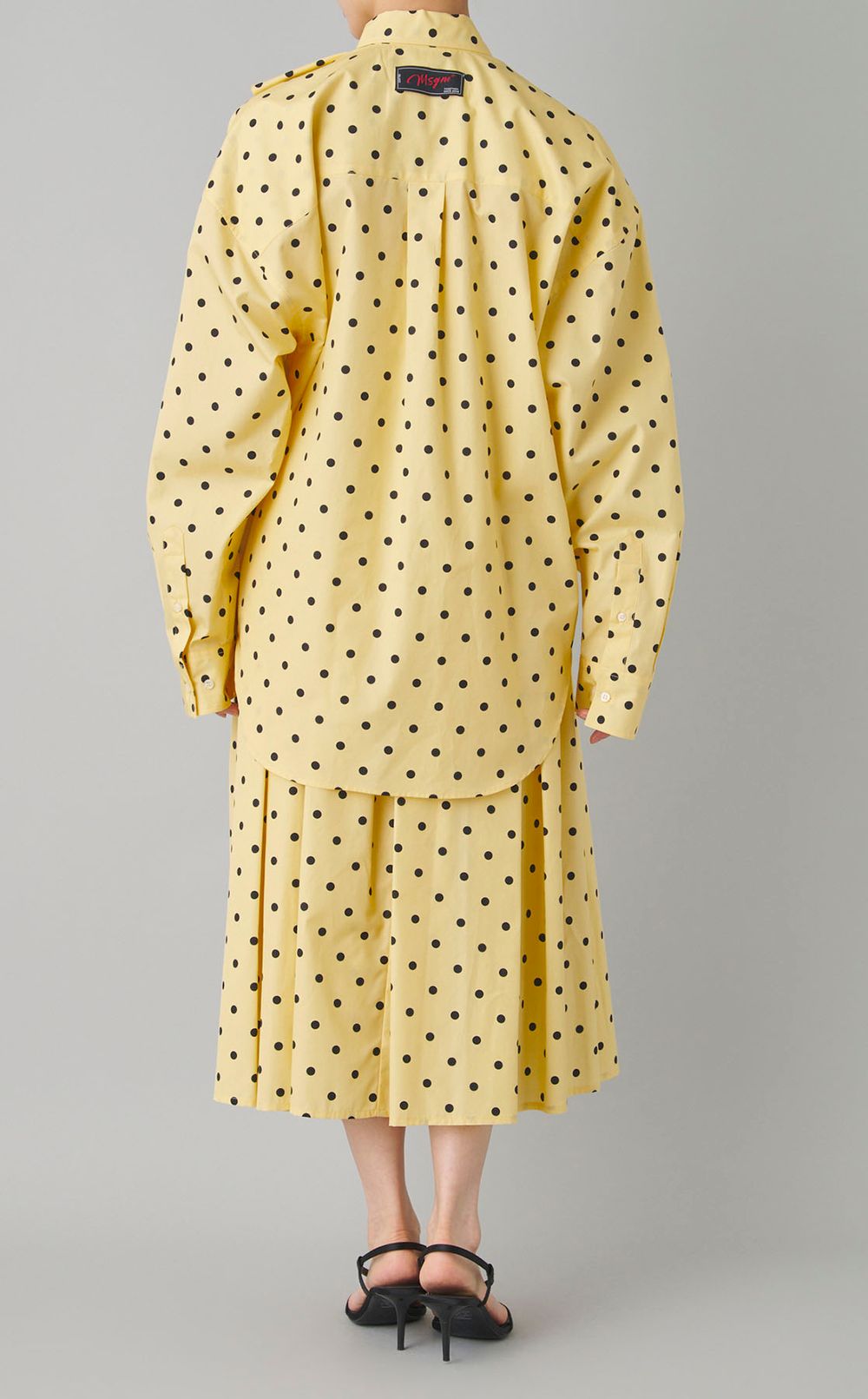 2wayフリルフロントドットシャツ