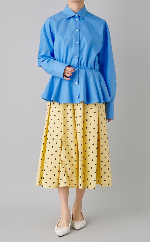 コットンドットプリントギャザースカート