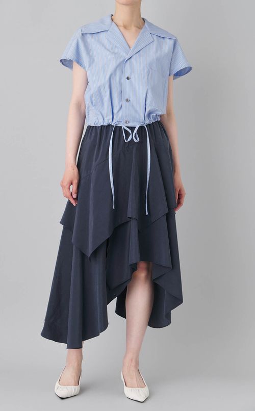 アシンメトリードレープロングスカート