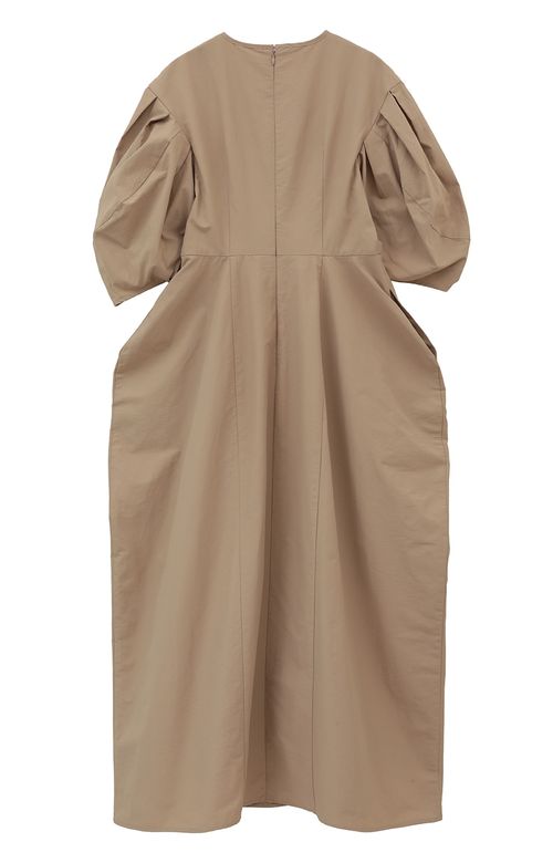 Vネックギャザーワンピース