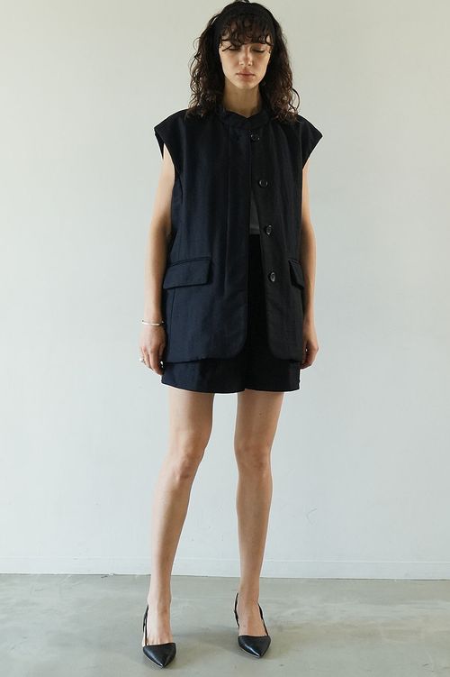 スタンドネックメッシュベスト