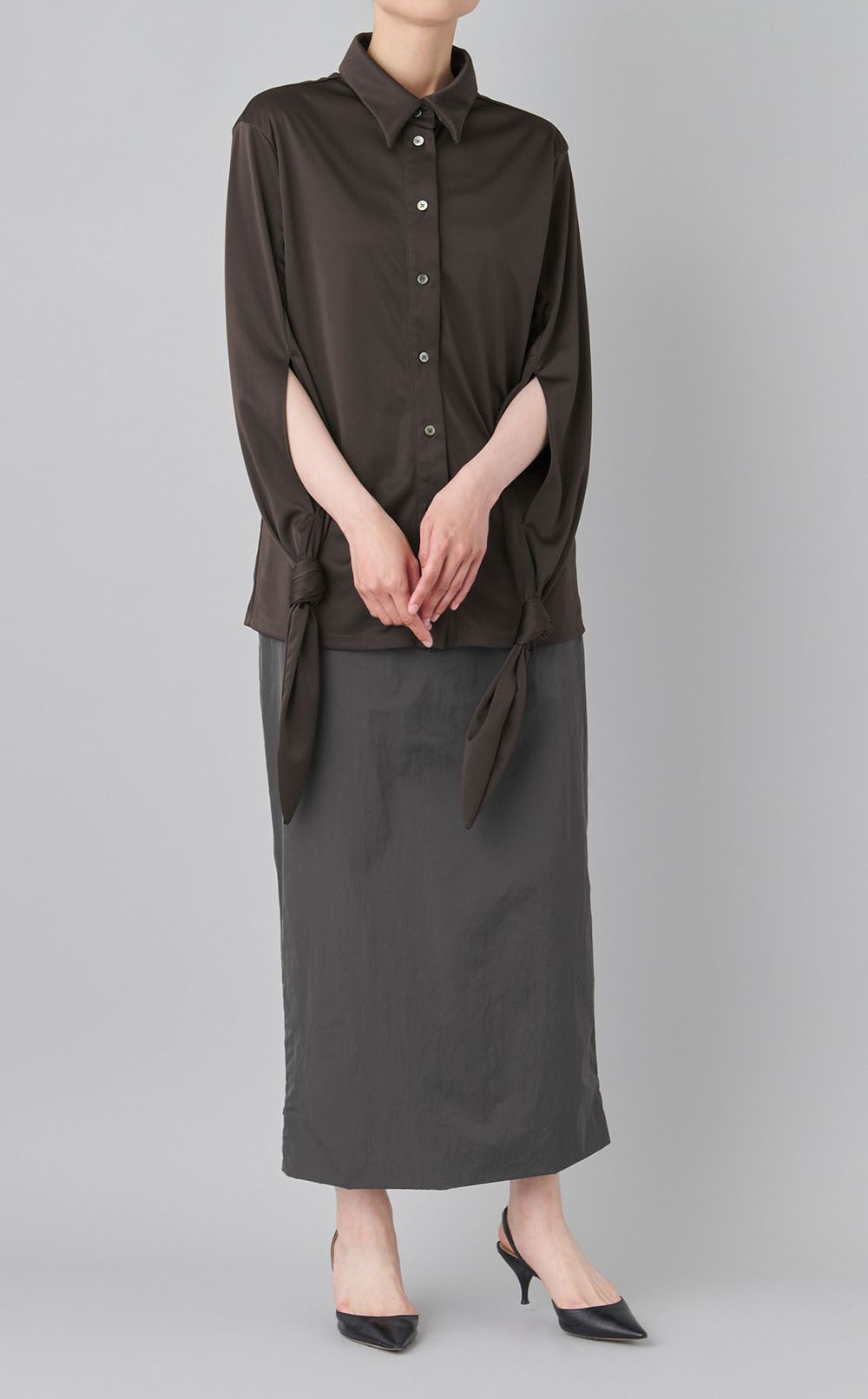 ノットディテールジャージシャツ