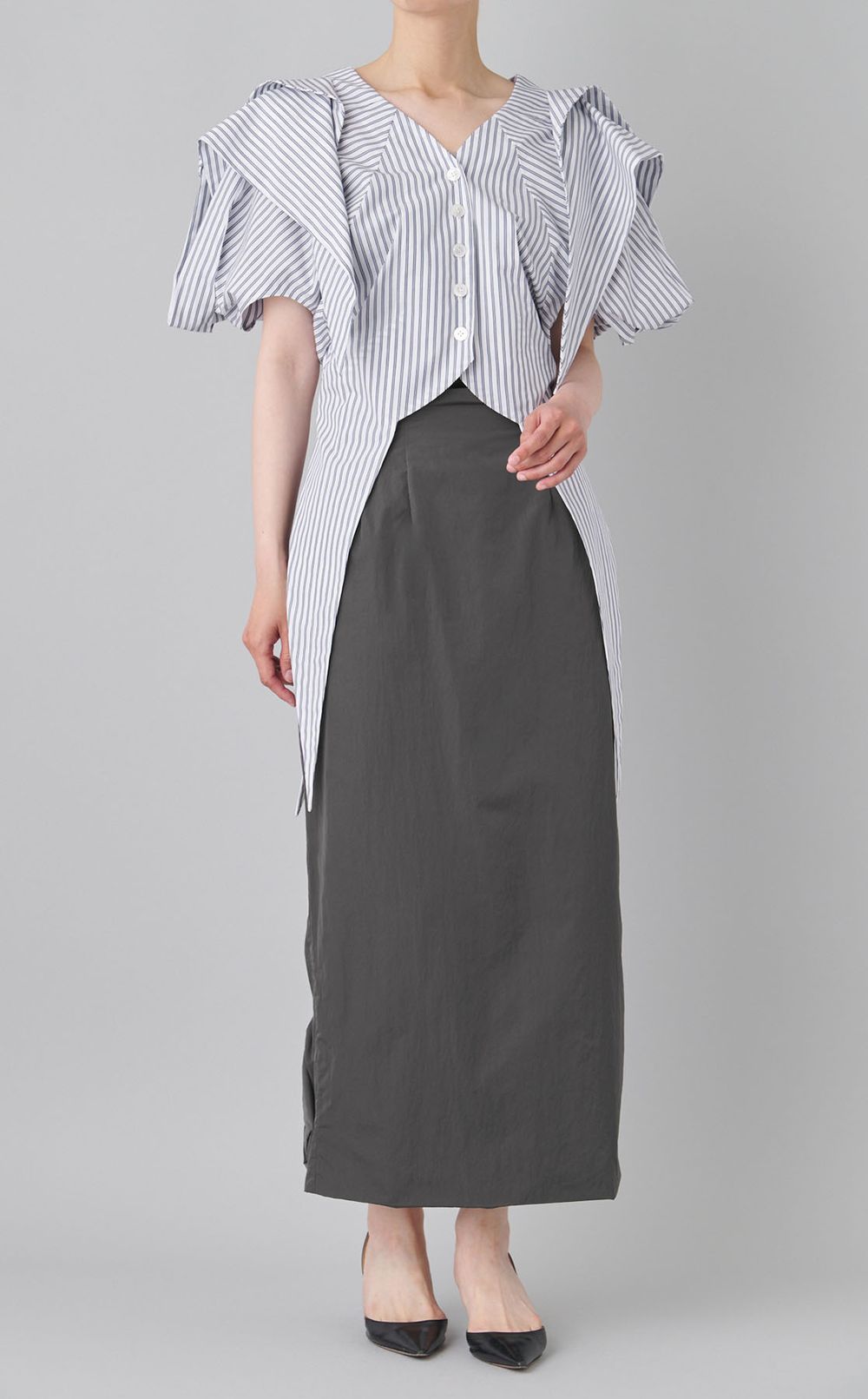 ナイロンバックスリットペンシルスカート