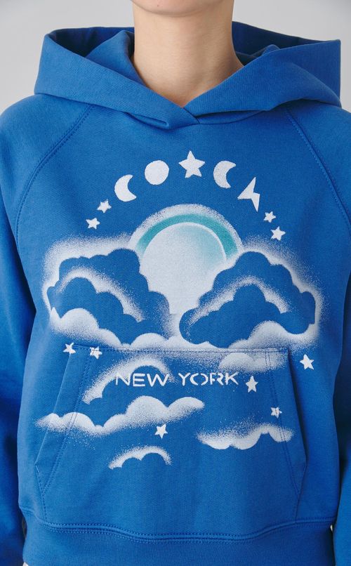 コットンプリントフーディ