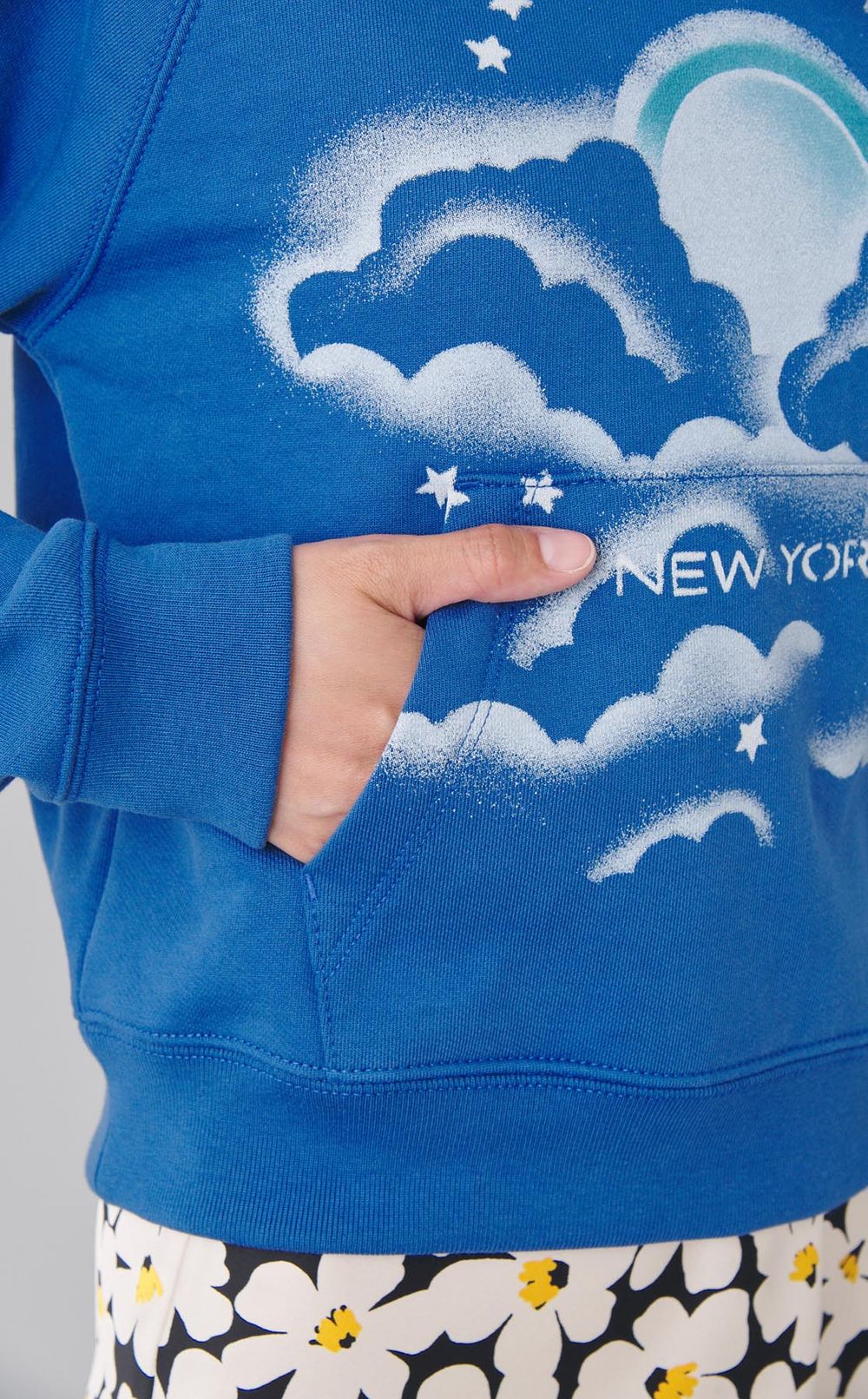 コットンプリントフーディ