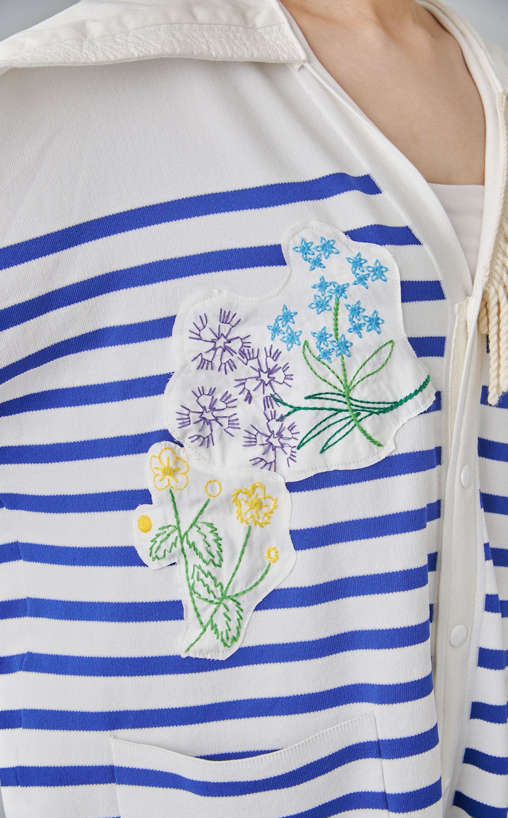 【roop】ストライプニットビックカラードレス