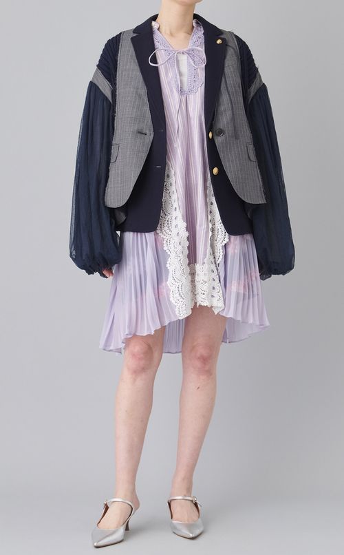 【roop】2WAY シャツレースミニワンピース