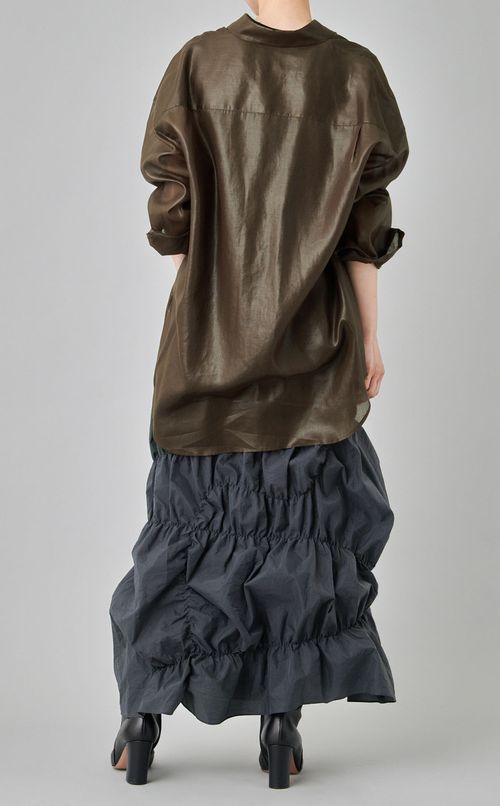 シアーフラップポケットロングシャツ