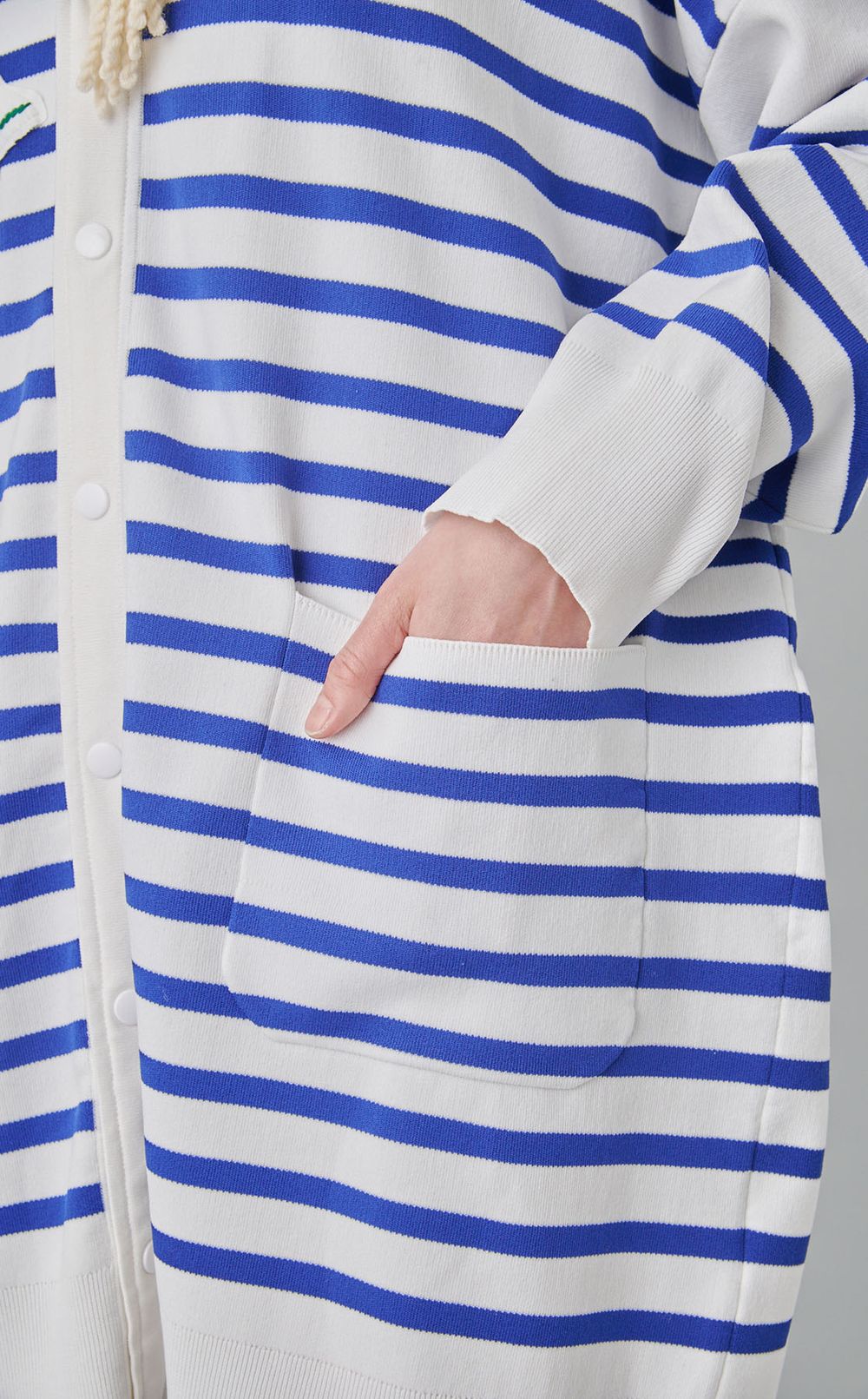 【roop】ストライプニットビックカラードレス