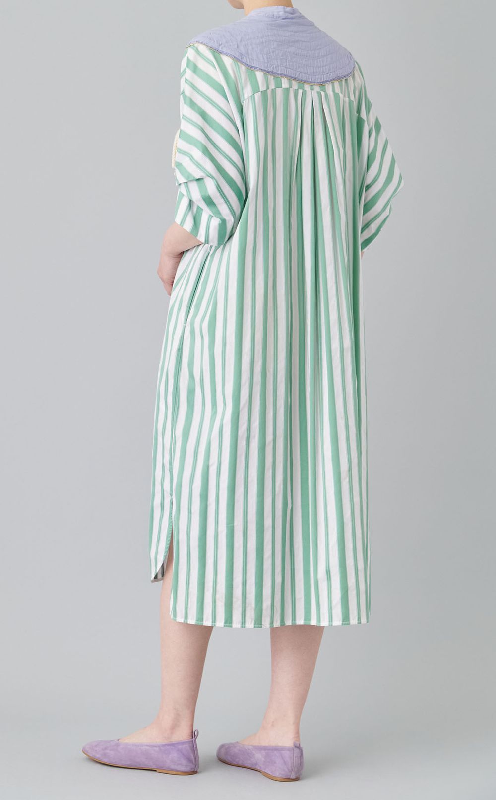 【roop】マルチストライプシャツドレス