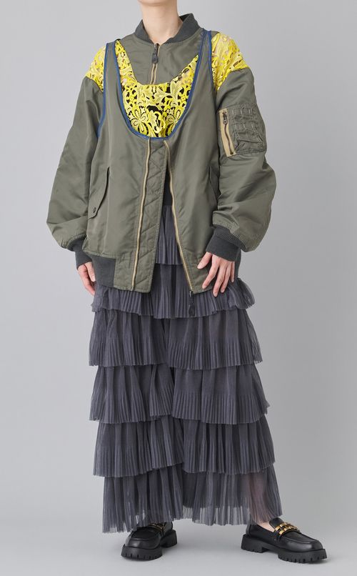 【roop】グリッタージャージーティアードパンツ