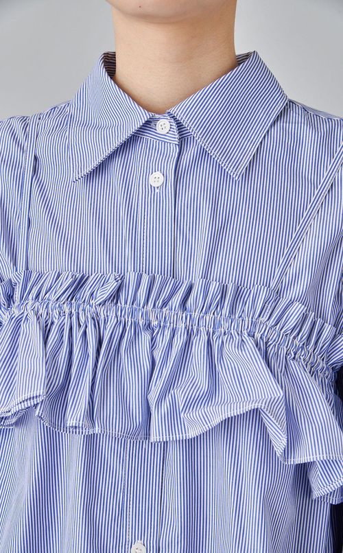 ギャザーキャミソール付シャツ