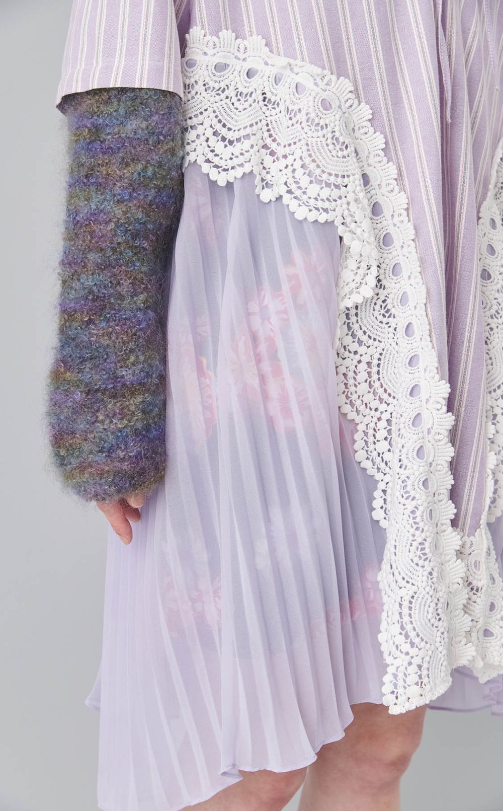 【roop】2WAY シャツレースミニワンピース