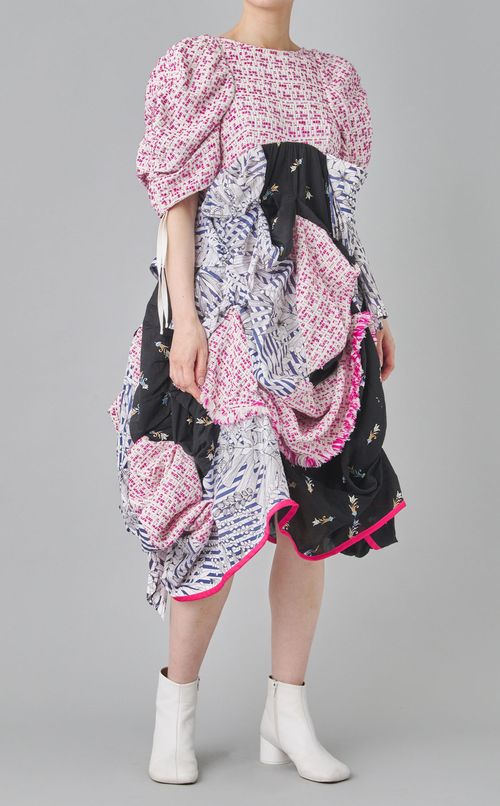 【roop】パッチワークバルーンワンピース