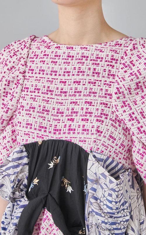 【roop】パッチワークバルーンワンピース