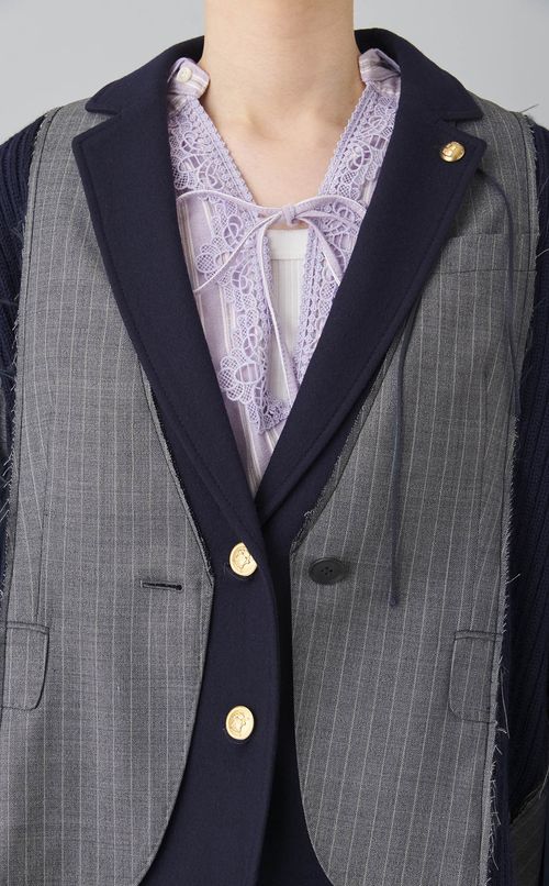 【roop】スーツジャケットニットドッキングジャケット