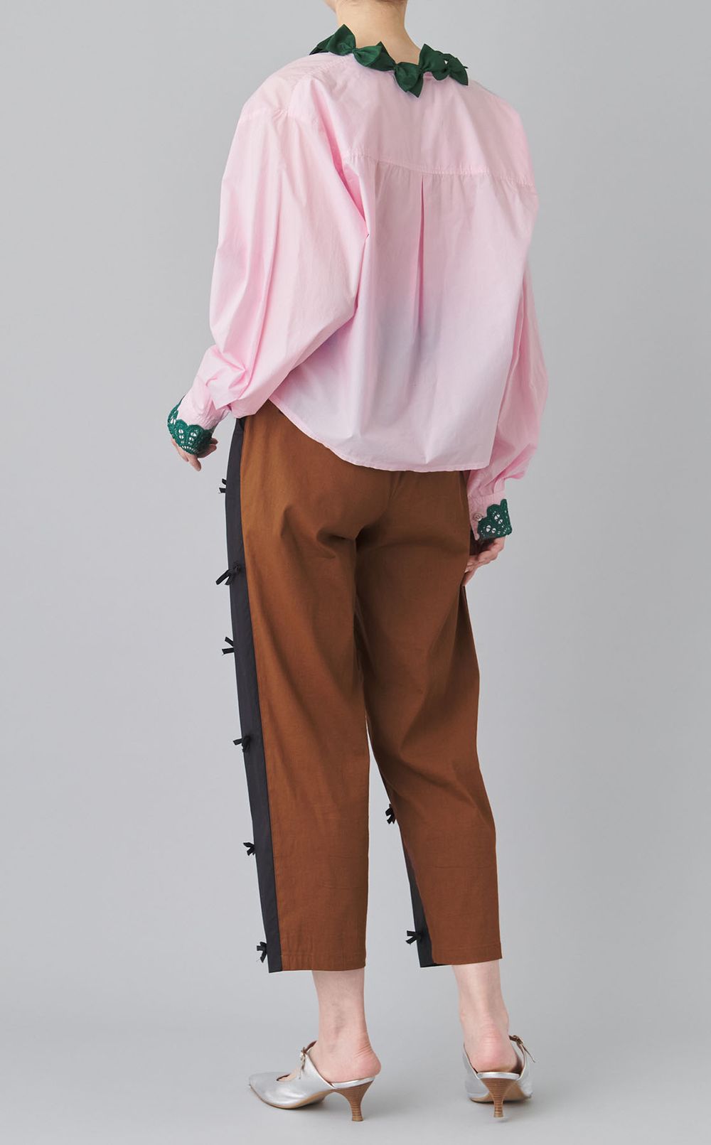 【roop】フリルウエストトライカラーパンツ