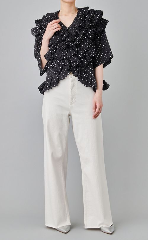 フリルポンチョブラウス