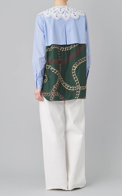 【roop】レース衿ドッキングシャツ