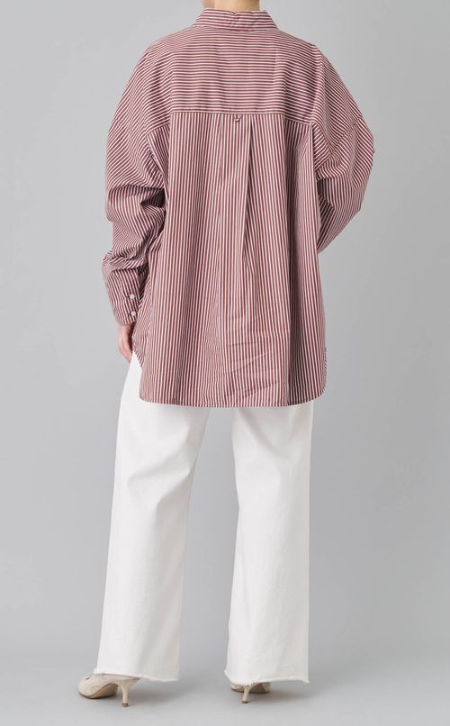 オーバーサイズストライプシャツ