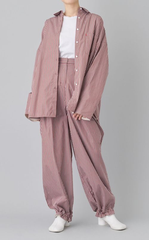 オーバーサイズストライプシャツ