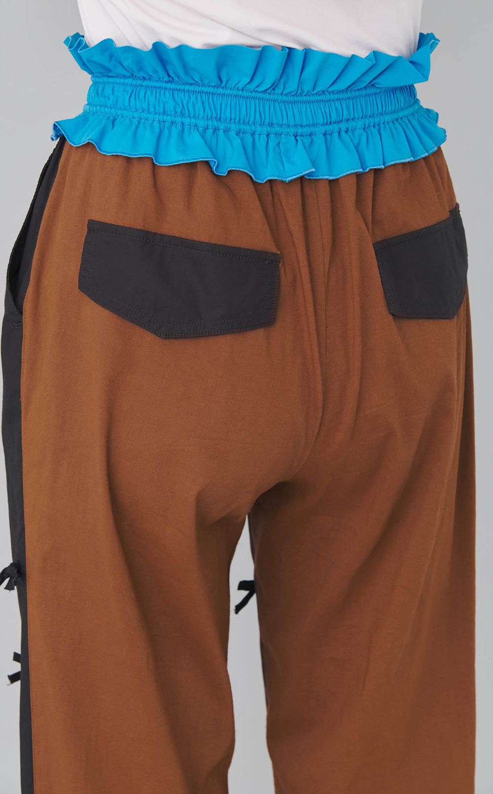 【roop】フリルウエストトライカラーパンツ