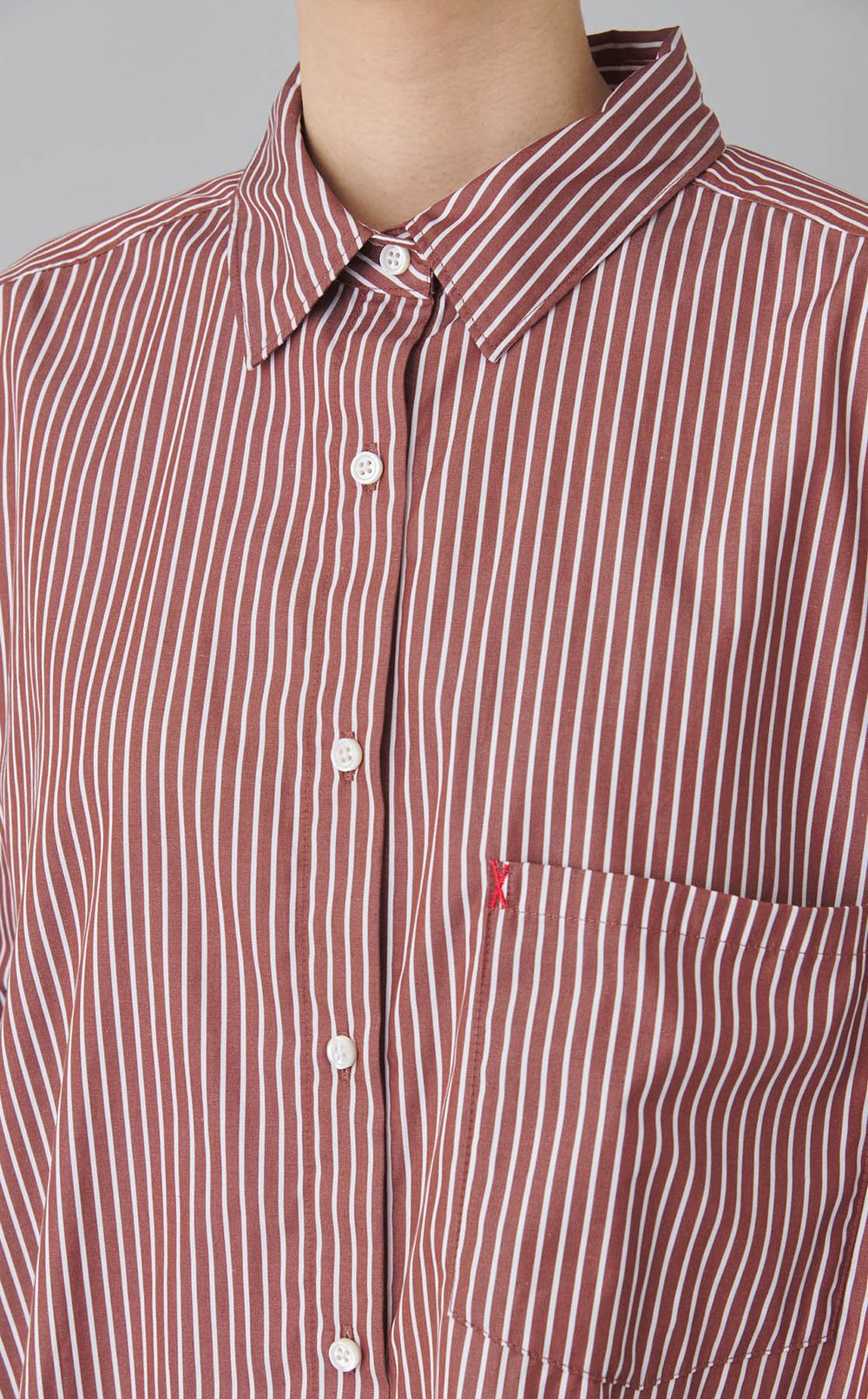 オーバーサイズストライプシャツ