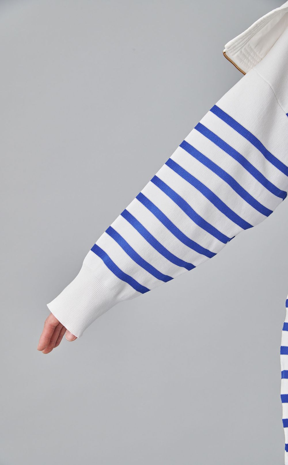 【roop】ストライプニットビックカラードレス