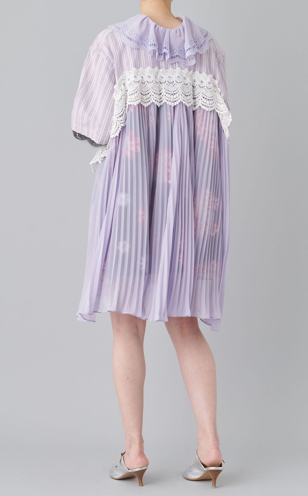 【roop】2WAY シャツレースミニワンピース