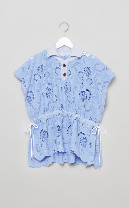 【別注】コットンレースポロシャツ