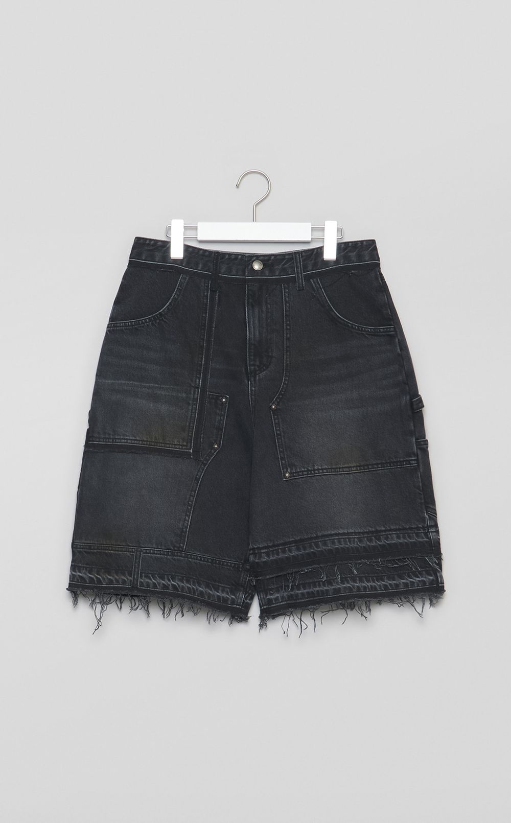 パッチワークデニムショートパンツ