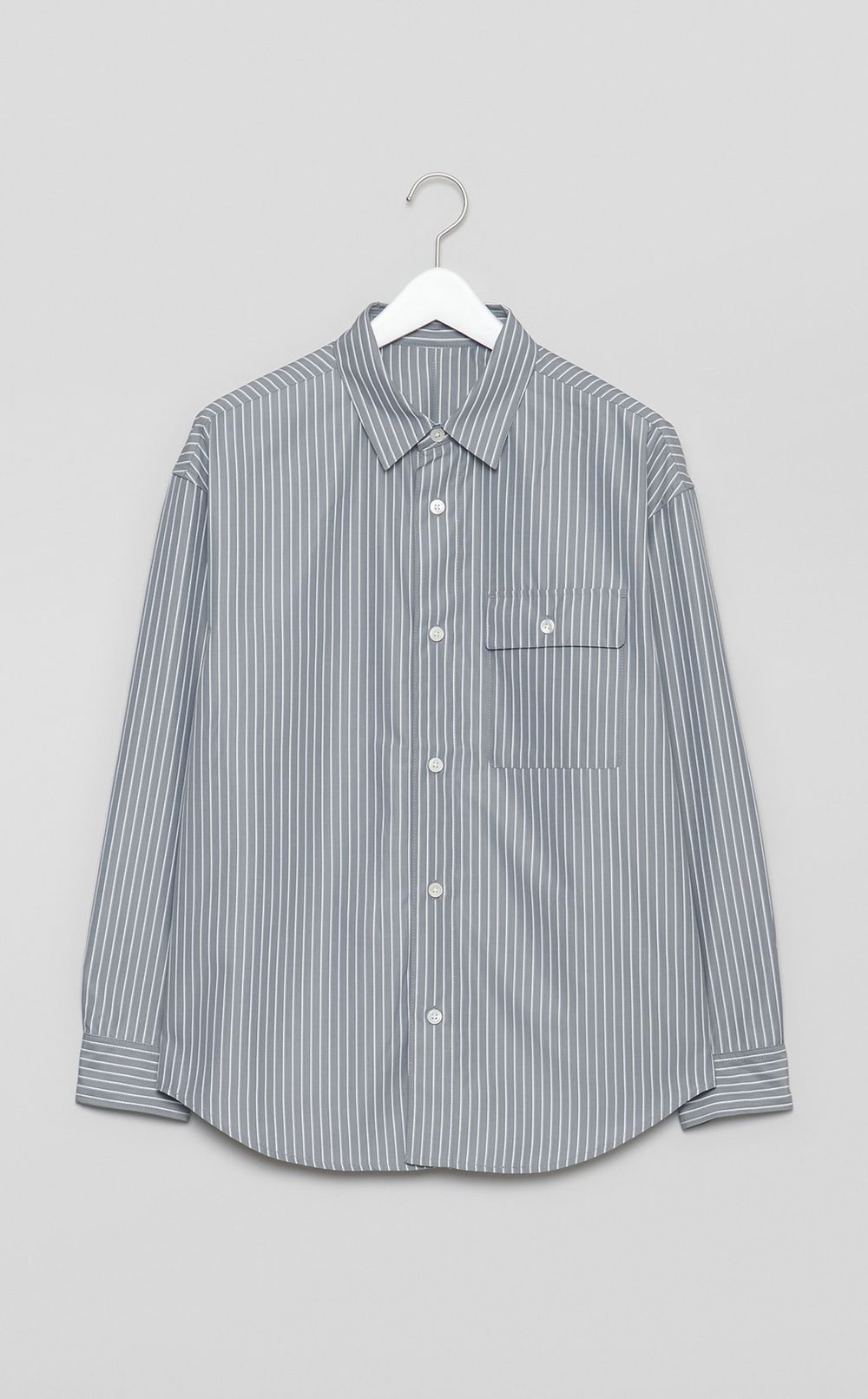 ストライプパッチポケットシャツ