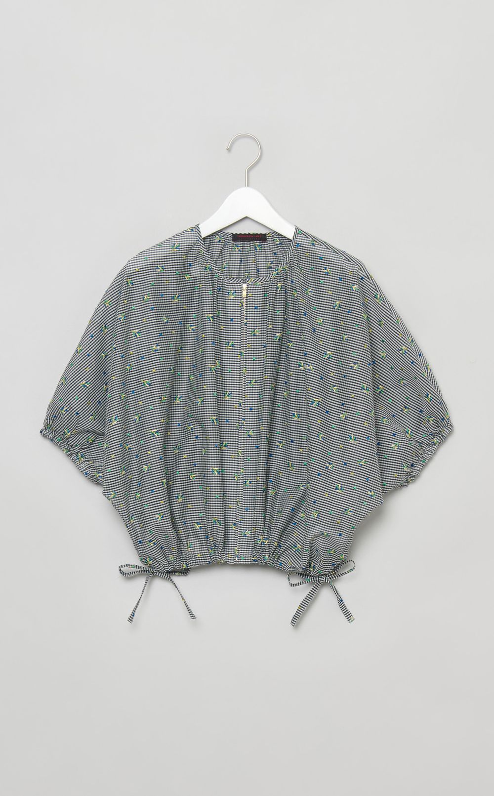 ギンガムバルーンジップブルゾン