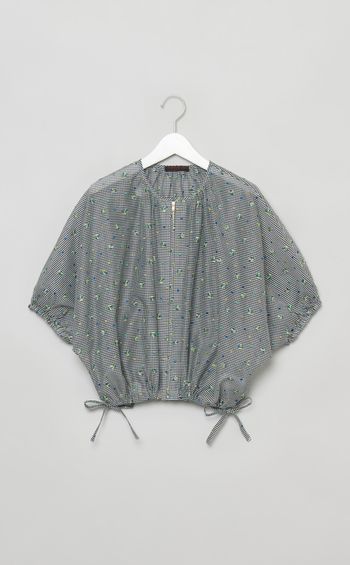 ギンガムバルーンジップブルゾン