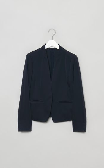 ノーカラーフロントホックジャケット