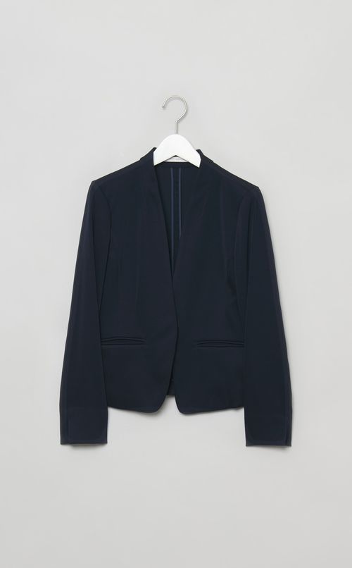 ノーカラーフロントホックジャケット