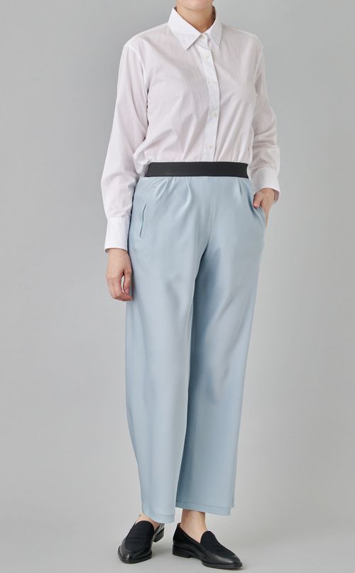 ダブルサテンフレアワイドパンツ