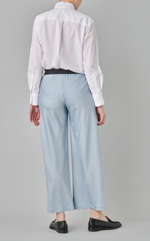 ダブルサテンフレアワイドパンツ