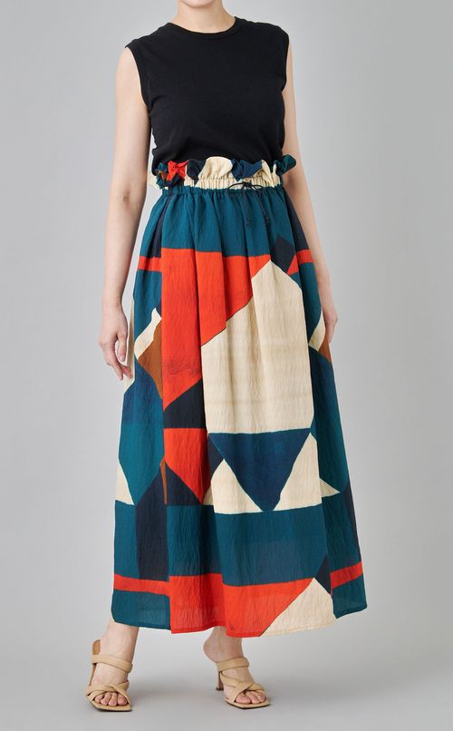 ジオメトリックギャザースカート