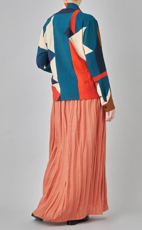 ジオメトリックレイヤーシャツ