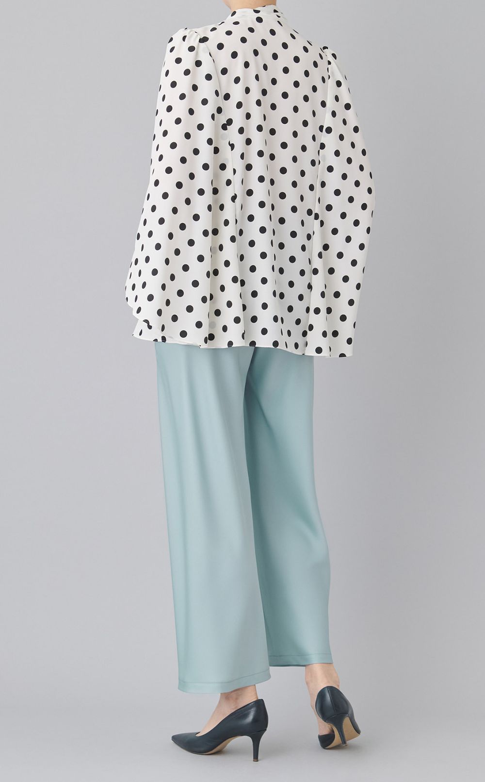 ドットプリントボウタイブラウス