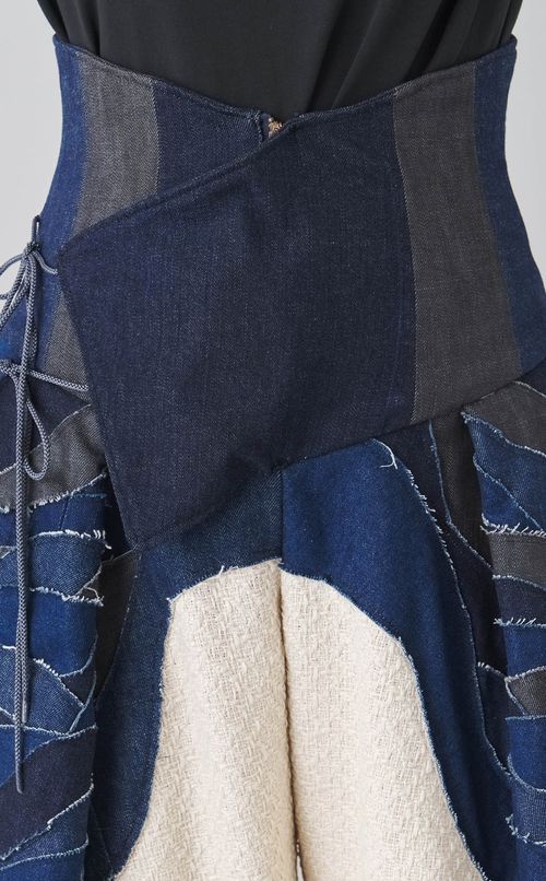 【roop】デニムレース袴パンツ