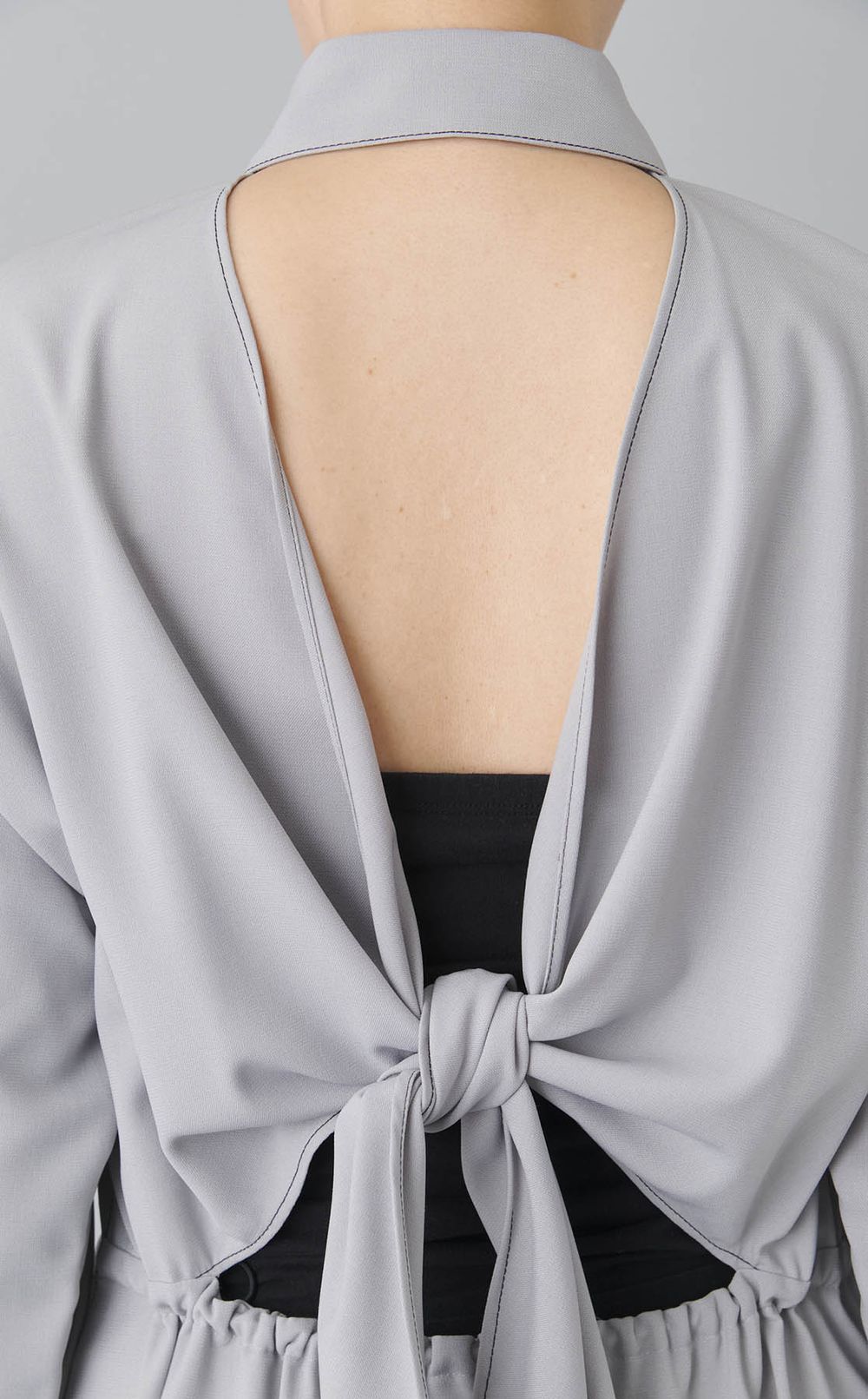 フラワー刺繍シャツワンピース