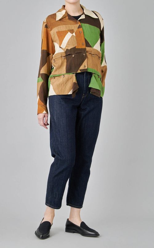 ジオメトリックレイヤーシャツ