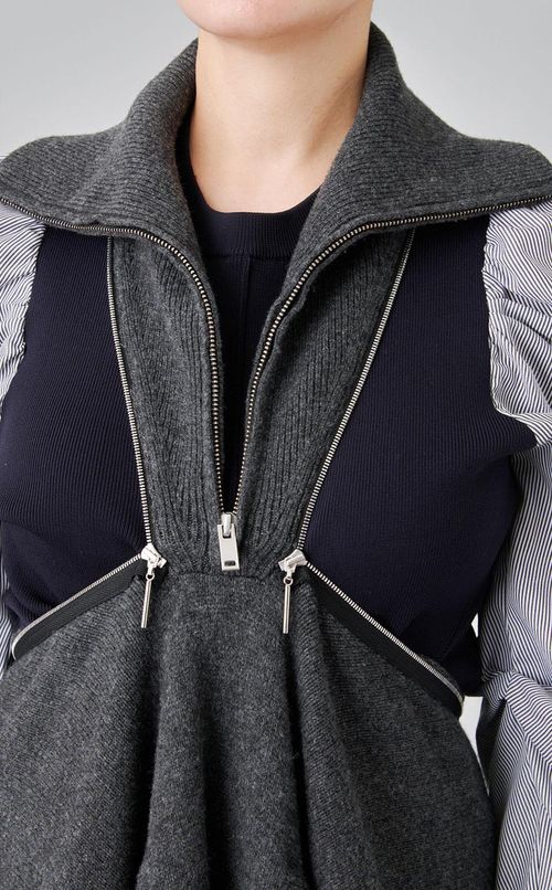 【roop】ハーフジップポンチョワンピース