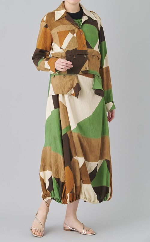 ジオメトリックレイヤーシャツ