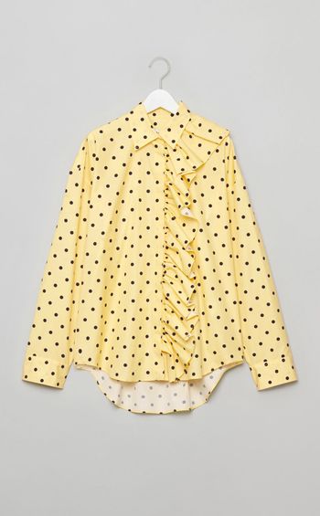 2wayフリルフロントドットシャツ