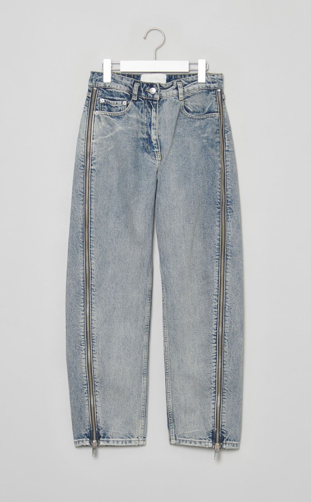 ダブルジップカーブデニムパンツ