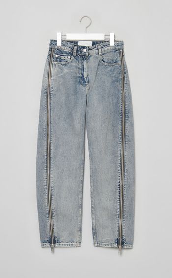 ダブルジップカーブデニムパンツ